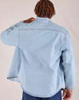 Denim Overshirt in Light Wash back view on Issac