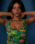 Cropped Tank Top in Pond Party front close up on Kandia