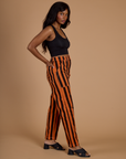 Black Stripe Work Pants - Construction Orange