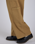 Side view close up of Drop Pocket Cargo Pants in Desert Brown pant legs on Isaac
