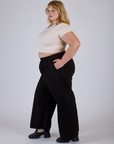 Pleated Pull-On Pants - Basic Black