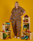 Short Sleeve Jumpsuit - Fruit Fantasy