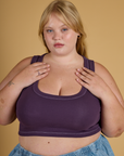 Contrast Stitch Mini Tank in Nebula Purple on Juliet