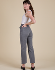 Angled back view of Work Pants in Washed Grey on Alex