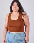 Cropped Tank Top in Burnt Terracotta on Ashley