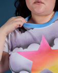 Close up of Airbrush Star Vintage Tee on Ashley