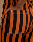 Black Stripe Work Pants - Construction Orange