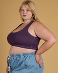 Contrast Stitch Mini Tank in Nebula Purple side view on Juliet
