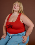 Icon Cropped Tank - Red Star