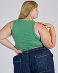 Cropped Tank Top in Seafoam Green back view on Juliet