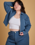 Heritage Mechanic Jacket in French Blue on Ashley