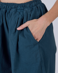 Pleated Pull-On Pants - Lagoon
