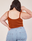 Cropped Cami in Burnt Terracotta back view on Ashley