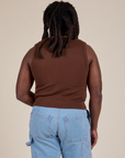 Muscle Tee in Fudgesicle Brown back view on Demi