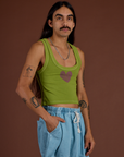 Icon Cropped Tank - Green Heart