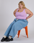 Cropped Tank Top - Lilac Purple