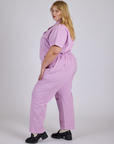 Short Sleeve Jumpsuit - Lilac Purple