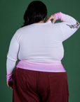 Floral Long Sleeve Baby Tee in Pink back view on Sam