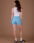 Classic Work Shorts in Baby Blue back view on Alex