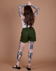 Classic Work Shorts in Evergreen back view on Sydney