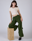 Pleated Pull-On Pants - Evergreen