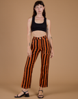 Black Stripe Work Pants - Construction Orange