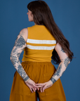 Painted Muscle Tee in Mustard Yellow back view on Sydney