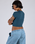 Cropped Baby Tee - Lagoon