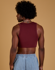 Mini Tank in Red Wine back view on Jerrod