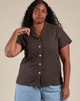 Buttoned up Pantry Button-Up in Espresso Brown on Meghna