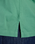 Pantry Button-Up in Seafoam Green side vent on Juliet
