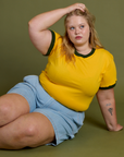 Vintage Ringer Tee in Sunshine Yellow worn by Juliet