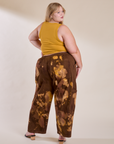 Back view of Magic Waters Drop Pocket Pants in Honey Brown and mustard yellow Cropped Tank on Juliet