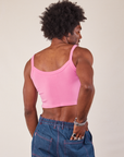 Cropped Cami in Bubblegum Pink back view on Jerrod