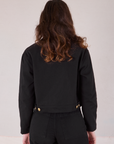 Mechanic Jacket in Basic Black back view on Alex