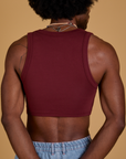 Mini Tank in Red Wine back close up on Jerrod