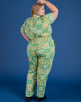 Spring Quilt Print Jumpsuit back view on Juliet