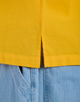 Close up of Pantry Button-Up in Sunshine Yellow side vent