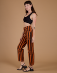 Black Stripe Work Pants - Construction Orange
