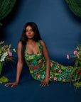 Cropped Tank Top in Pond Party and matching Work Pants on Kandia