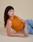 Muscle Tee in Creamsicle Orange on Alex