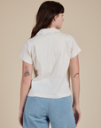 Pantry Button-Up in Vintage Tee White back view on Alex
