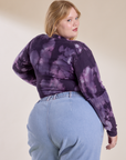 Long Sleeve Baby Tee in Dark Lavender back view on Juliet
