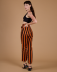 Black Stripe Work Pants - Construction Orange