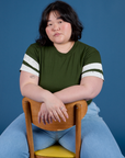 Painted Vintage Tee in Evergreen worn by Ashley