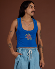 Icon Cropped Tank - Blue Sun