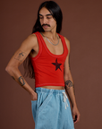 Icon Cropped Tank - Red Star