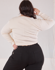 Wrap Top in Vintage Tee Off-White back view on Ashley