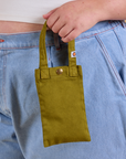 Cell Phone Tote in Olive Green held by model