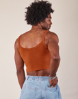Cropped Cami in Burnt Terracotta back view on Jerrod